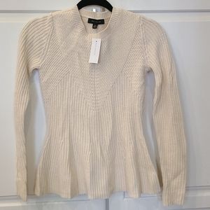 Ann Taylor cream peplum sweater